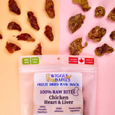 freeze dried chicken heart and chicken liver by wiggly babies