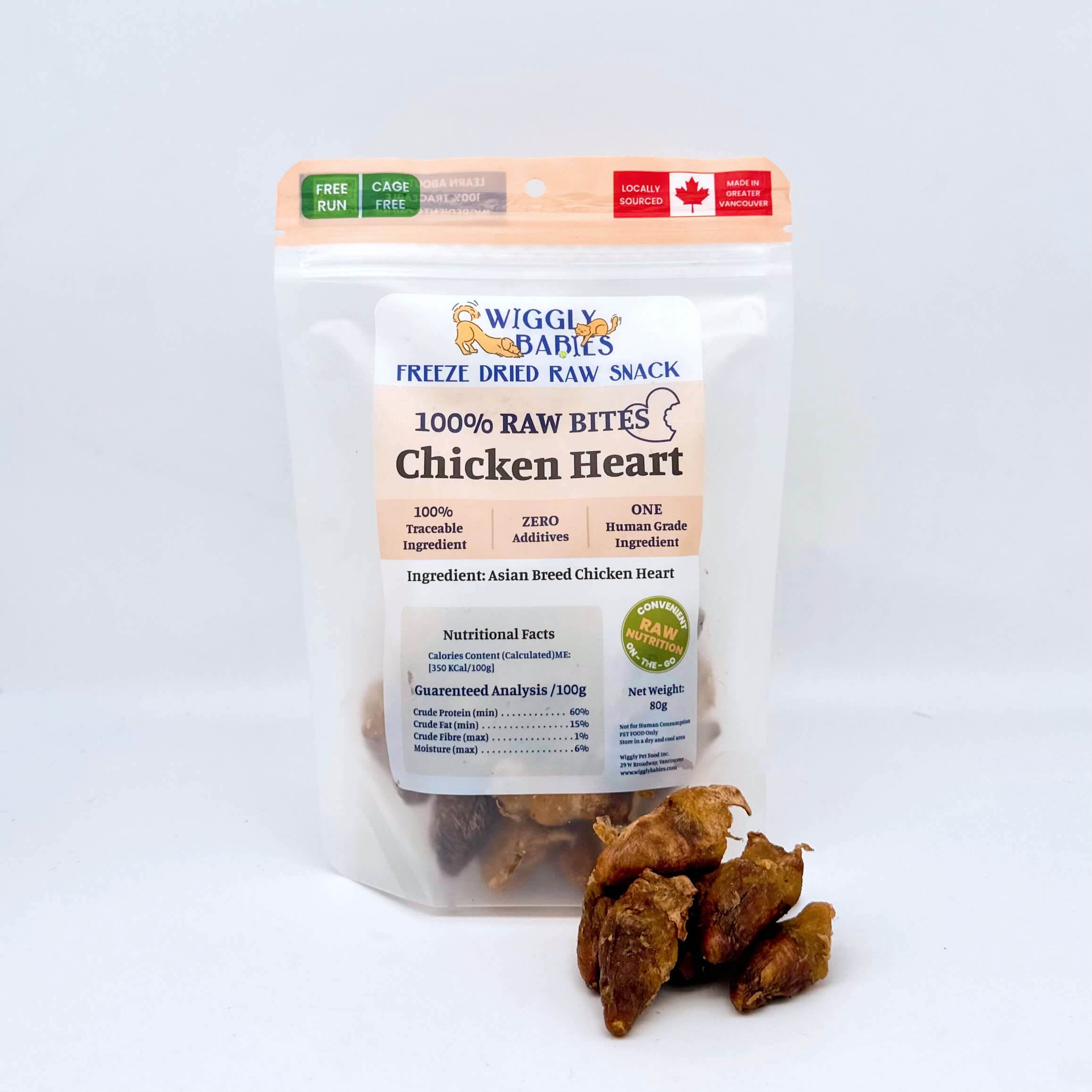 Asian Breed Chicken Heart Freeze Dried Raw Snack Bites